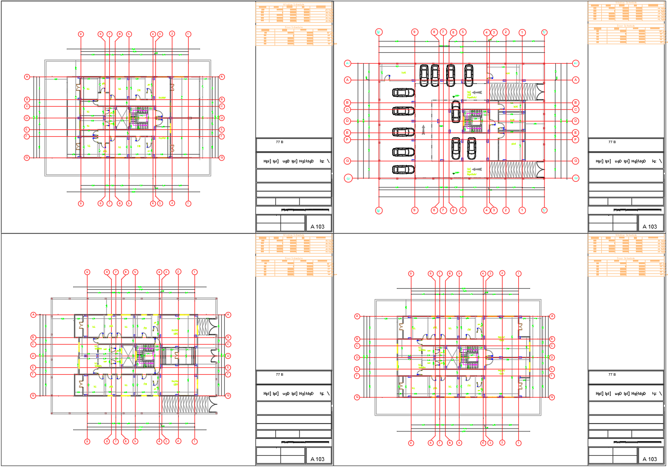 Apartment Architecture Working Plan Layout in AutoCAD Design
