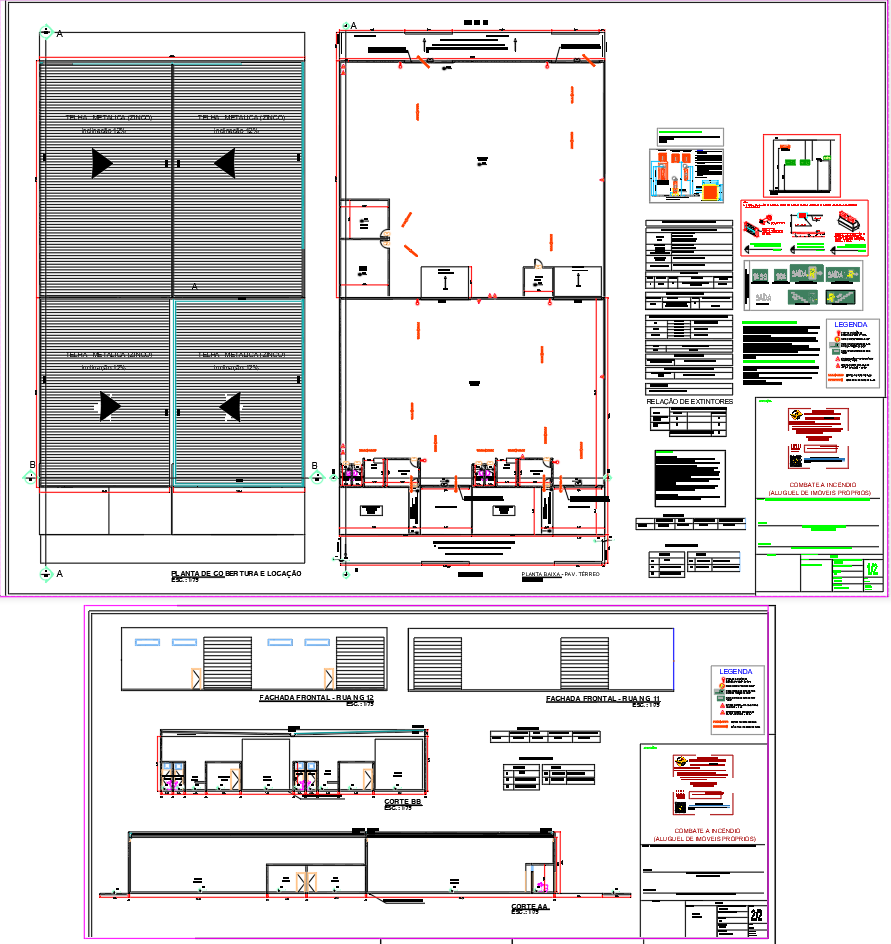 Fire Safety AutoCAD DWG Plan for Industrial Warehouse Project