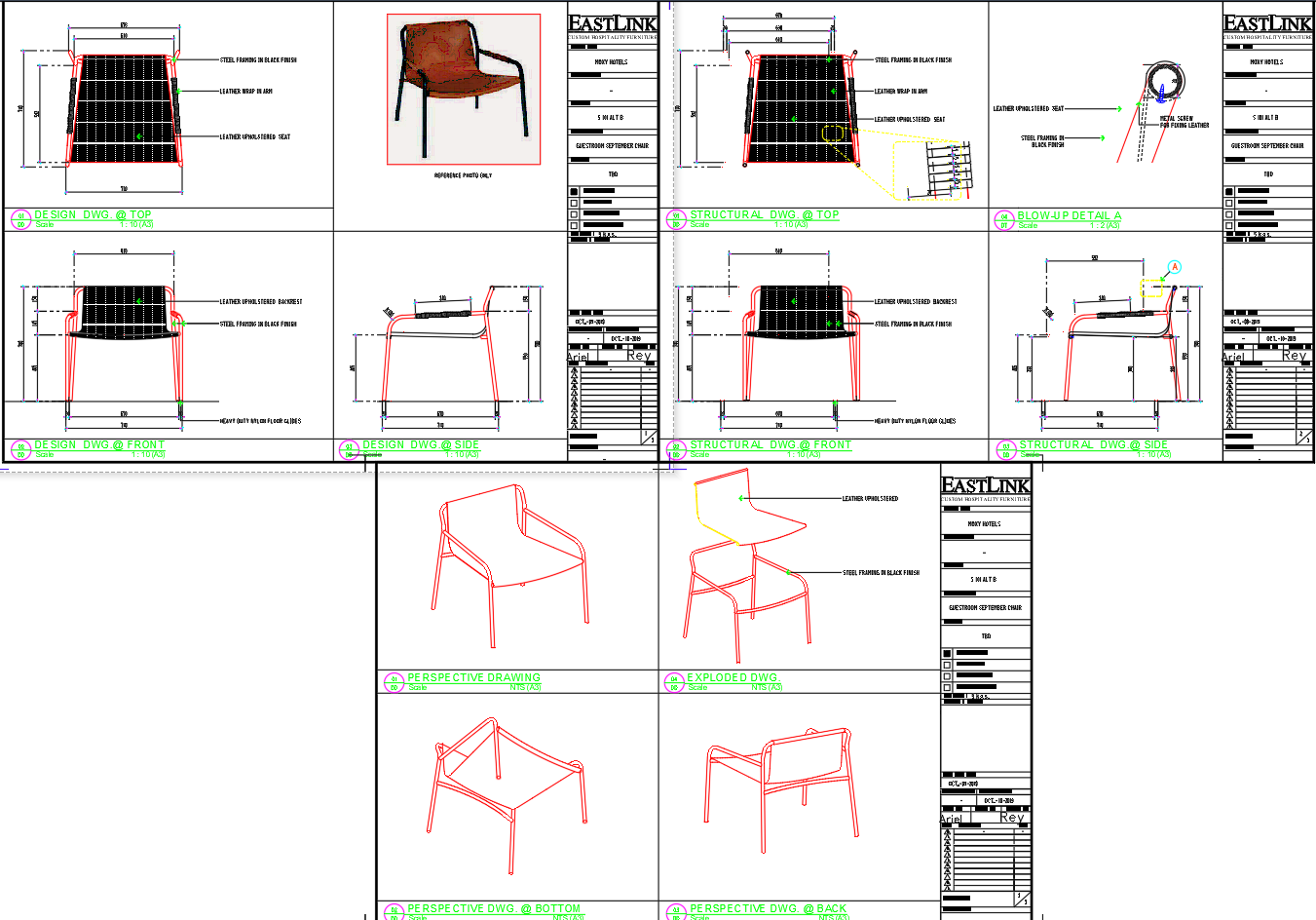 Guestroom Chair AutoCAD Drawing – Moxy Hotel Furniture DWG Set