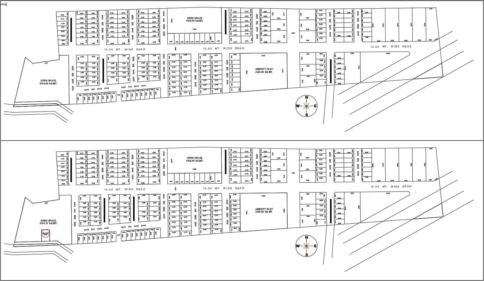 Residential Site Layout Plan with Plots Roads Open Space DWG