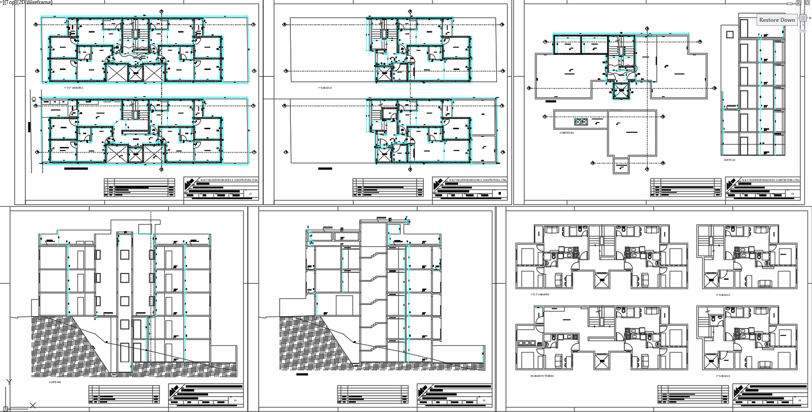 Residential Building G Plus 3 Architectural AutoCAD DWG Plans