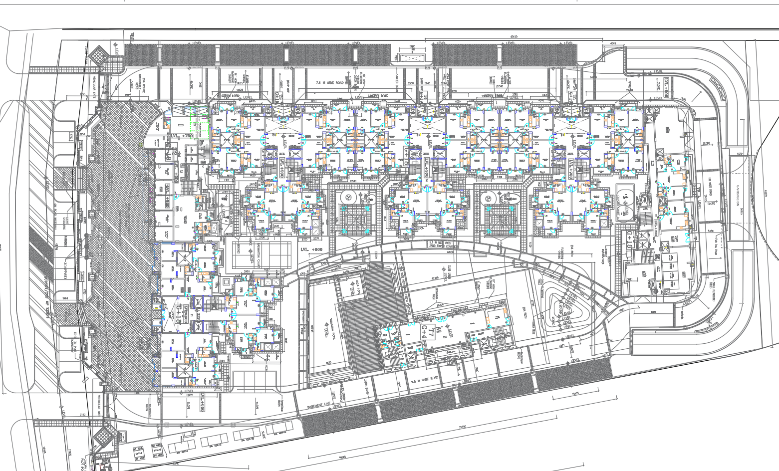 High-Rise Residential Landscape Master Plan AutoCAD Apartment Layout