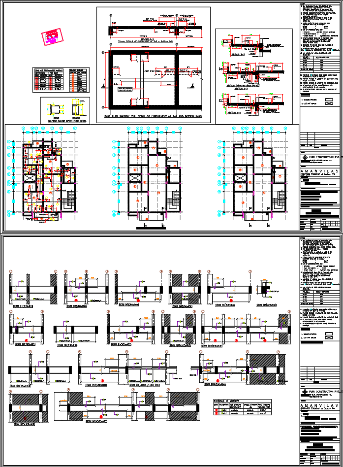 RCC First Floor Framing Plan Cluster 3 Amanvilas AutoCAD DWG