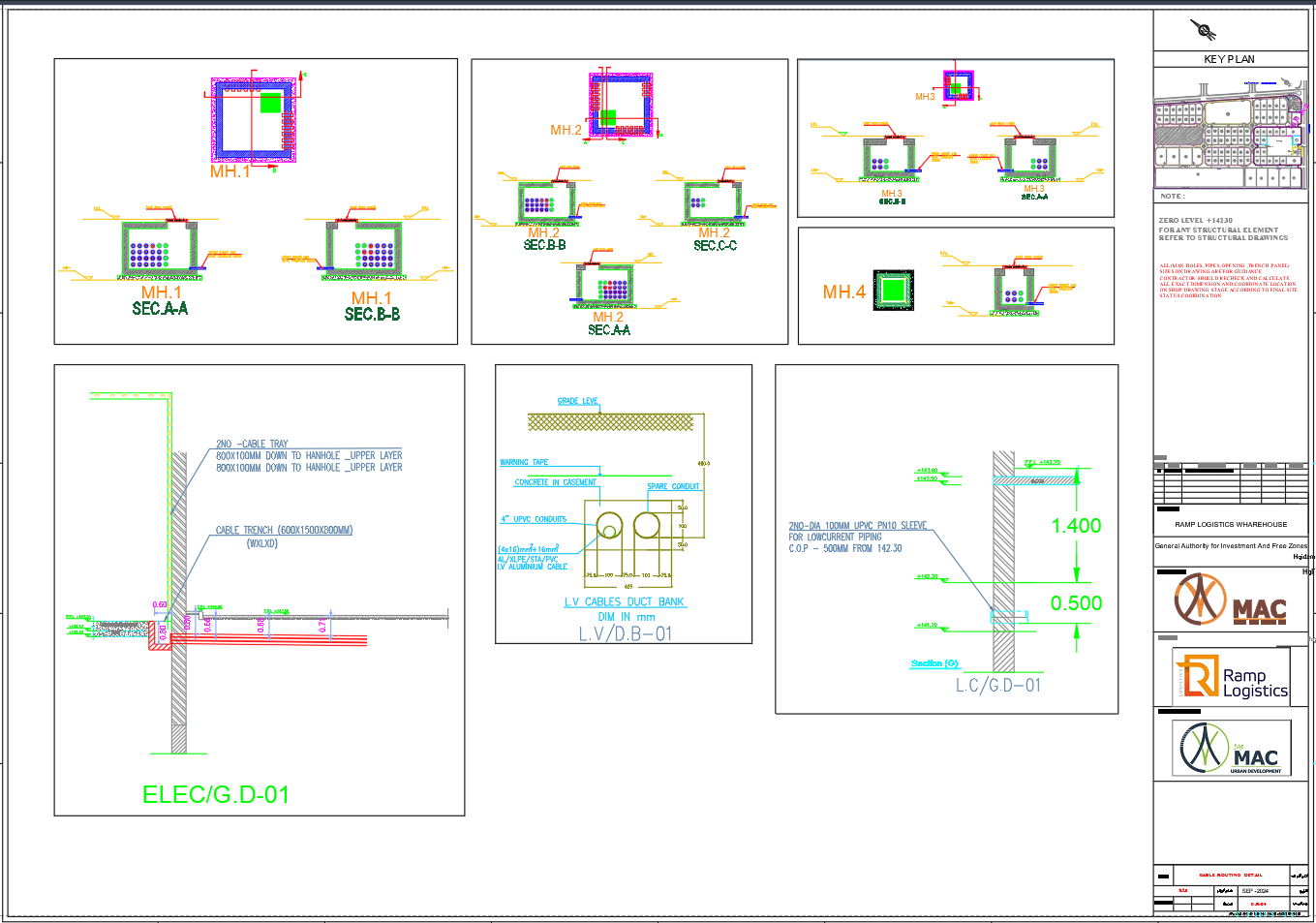 Cable Routing Detail Electrical Layout AutoCAD Warehouse projects