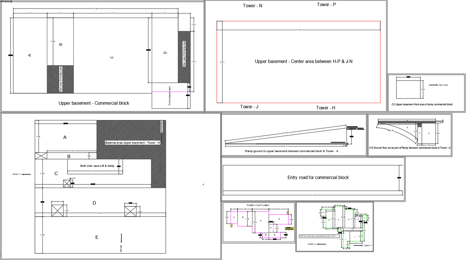 Basement Ramp Layout Tower P and N AutoCAD Plan Mixed Use Site