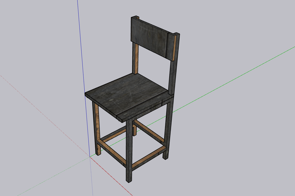 Wooden Chair 3D SketchUp Model for Interior and Furniture Design