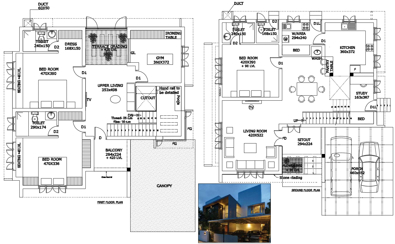 Elegant Residential CAD DWG Plan with Interior and Structural Layout