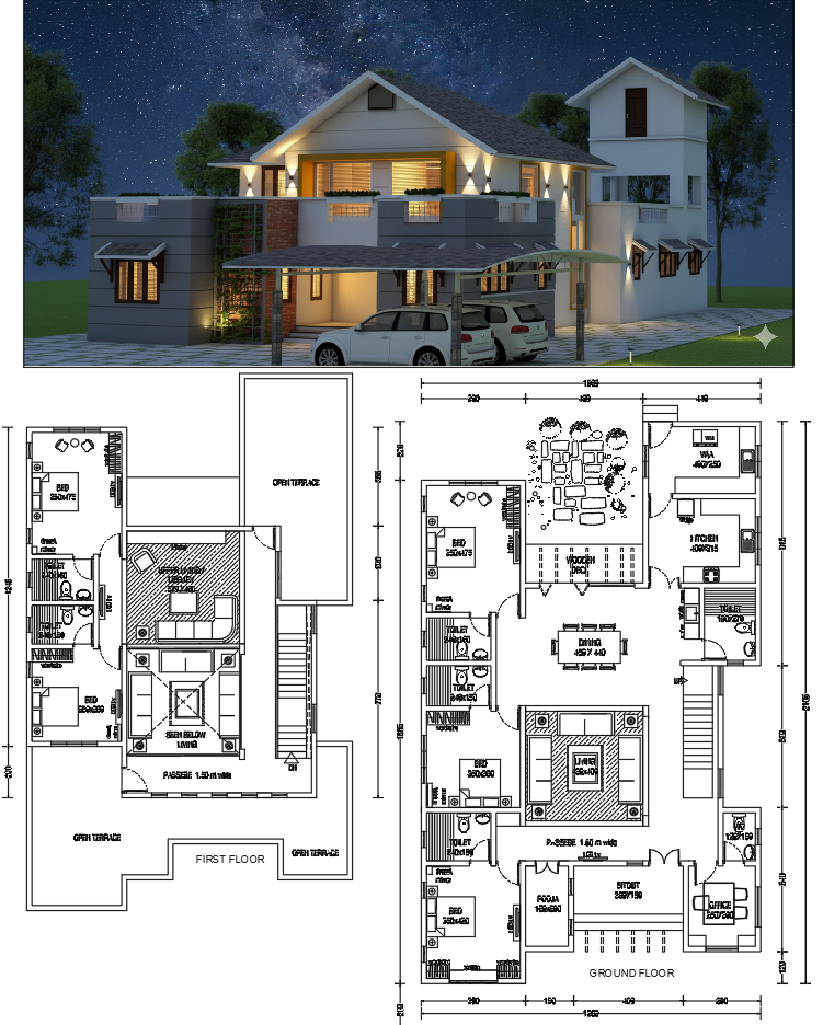 Stylish 2950 Sqft Contemporary Home Design With Balcony and Hall