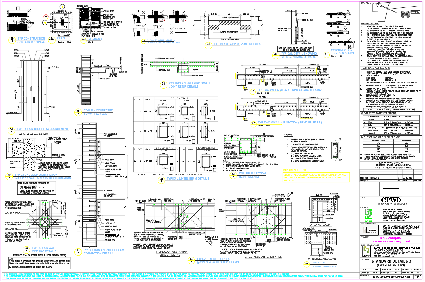 RCC Structural Beam and Slab Reinforcement Details Drawing DWG File