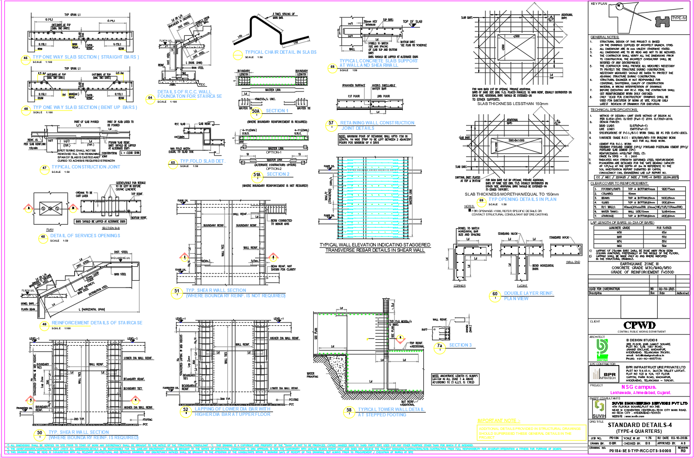 RCC Slab Reinforcement and Shear Wall Detailing And Construction Notes