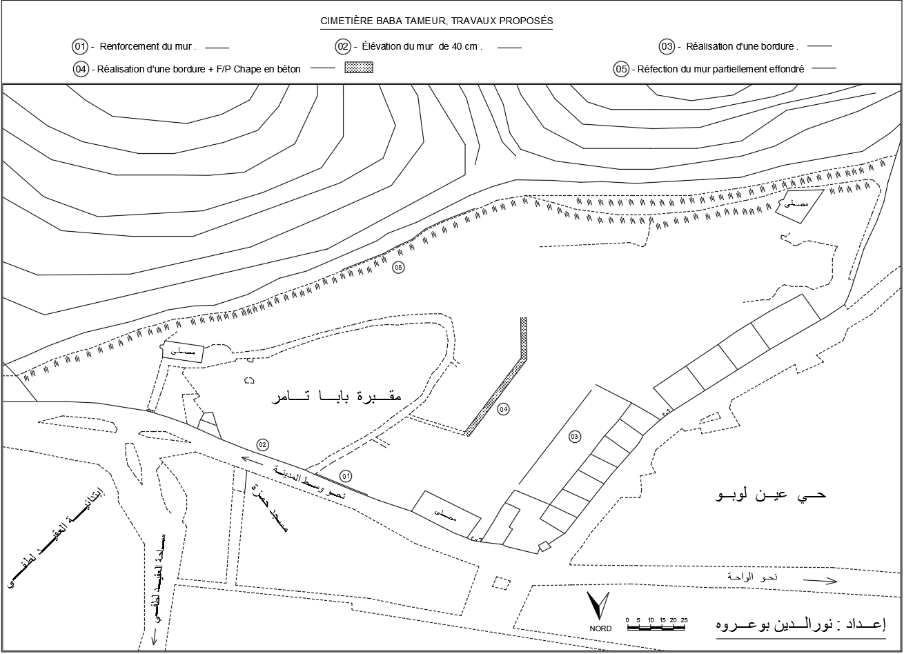 Cemetery Boundary Wall Restoration and RCC Structure Layout Plan