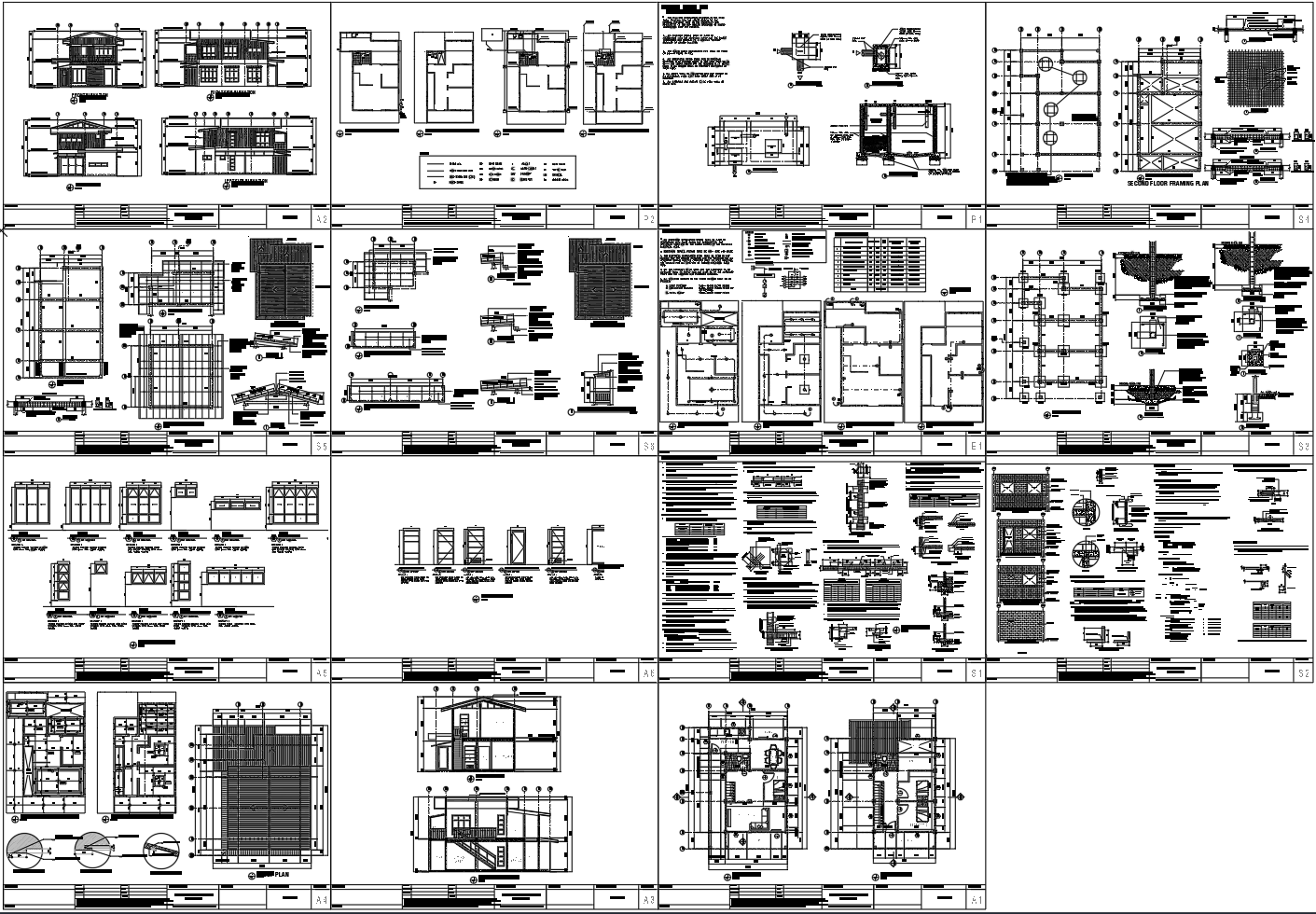Two Storey Residential Building Full Set With MEP and Structural DWG