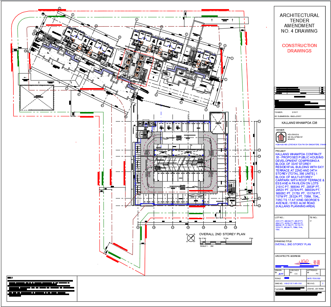 Public Housing Second Storey Layout With Parking and Access Links