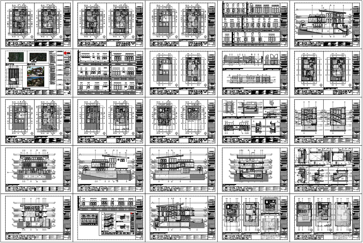 Modern 3 Storey House Second Floor Plan with Bedrooms and Roof Deck