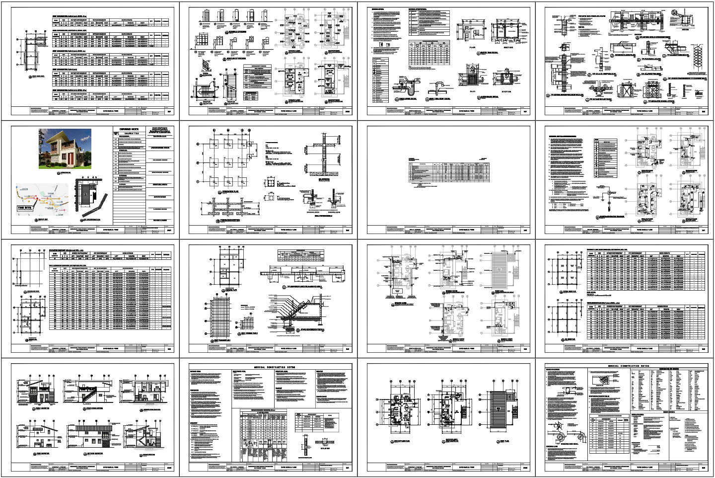 Residential House Architectural and Structural CAD Drawing Set