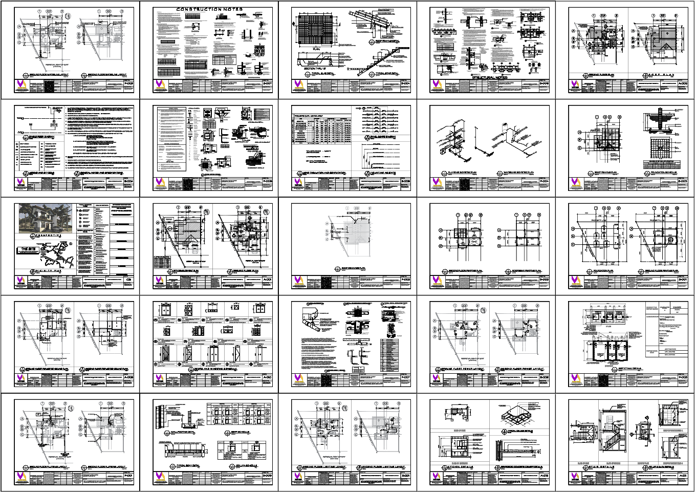 Complete G1 Residential House Working Drawings Autocad DWG Set
