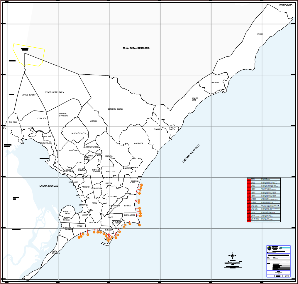 AutoCAD Base Map Drawing of Maceio Urban and Rural Area Plan