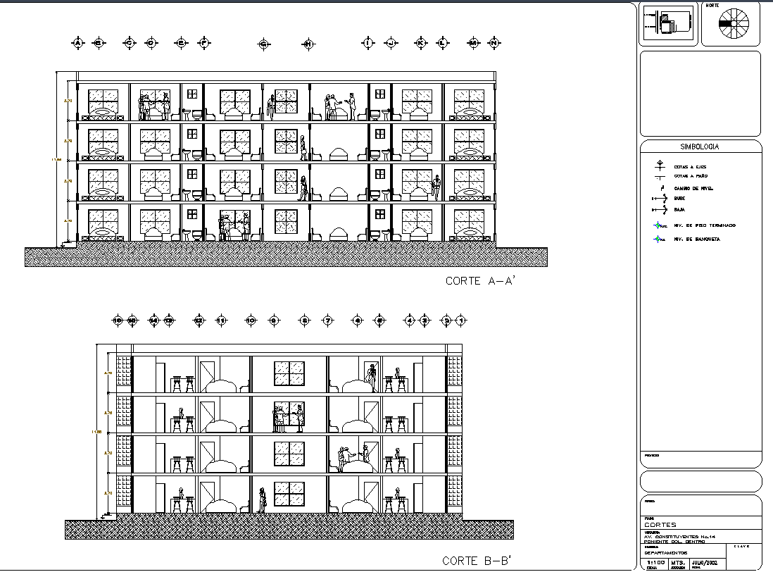 Residential Apartment AutoCAD DWG File with Floor Plans Layout