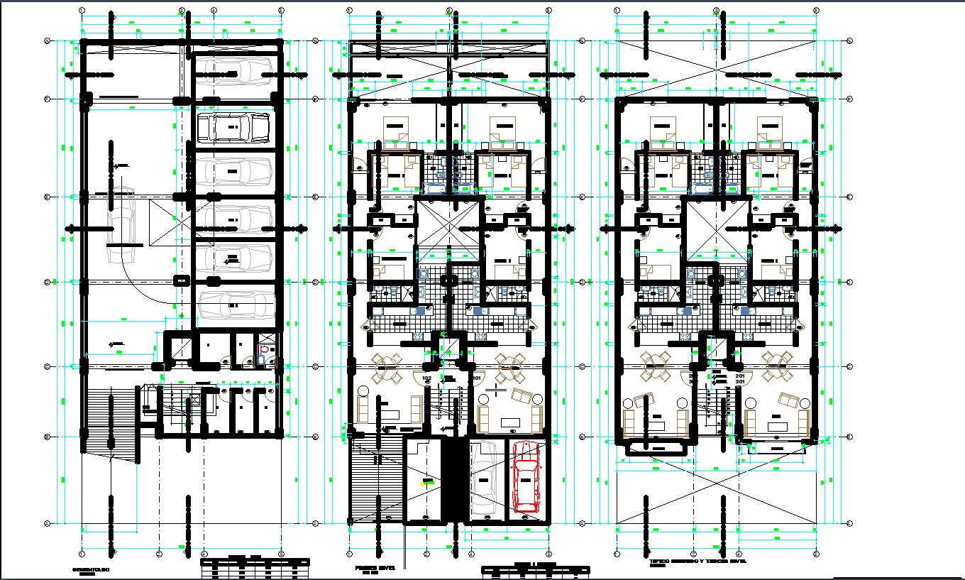 Apartment Project with Multi BHK Floor Plans Elevations and Sections