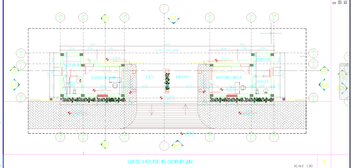Architectural Gate and Compound Wall Design Plan in AutoCAD DWG File