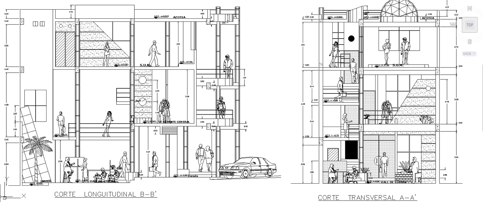 Auditorium Hall DWG with Detailed Seating Layouts and Section Plans
