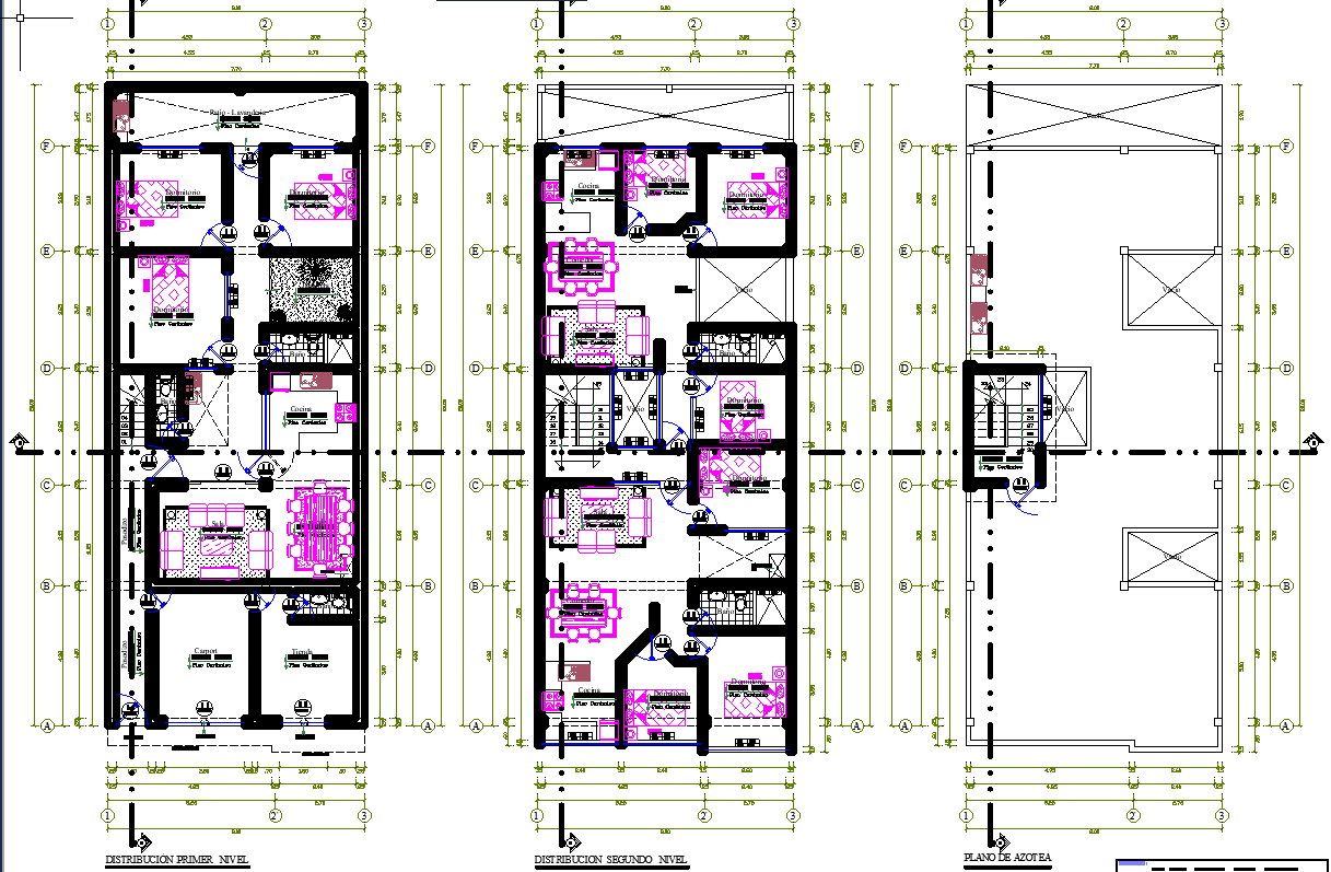 Duplex house plan with structural drawings and detailed layout design