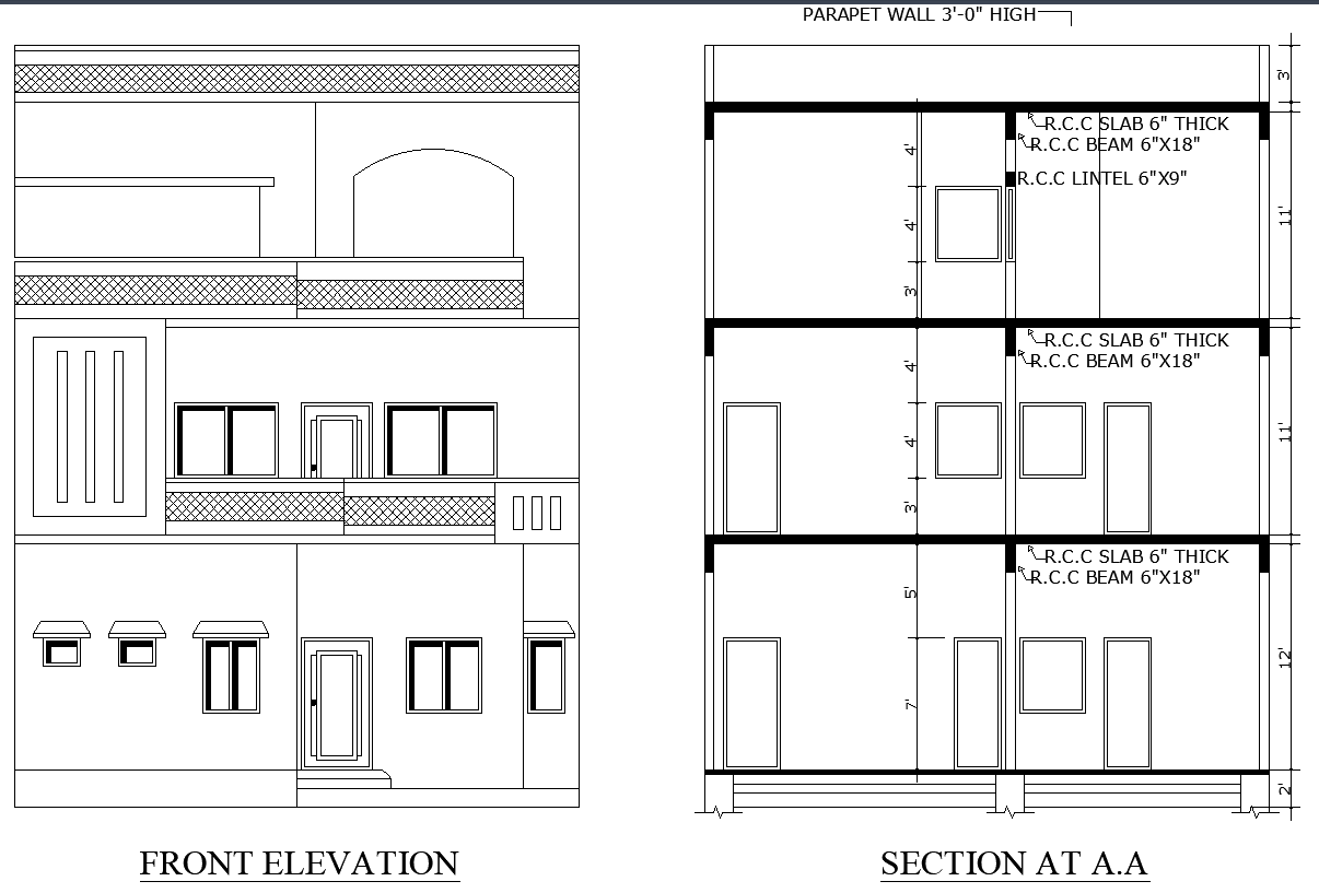 House Design DWG CAD Plan with Bedrooms Lounge Kitchen and Terrace