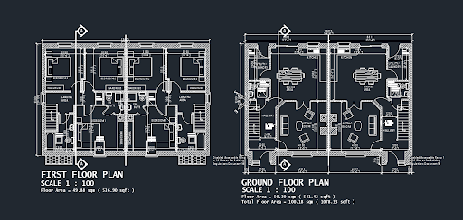 House Elevation Section and Floor Plan with Architectural Layout