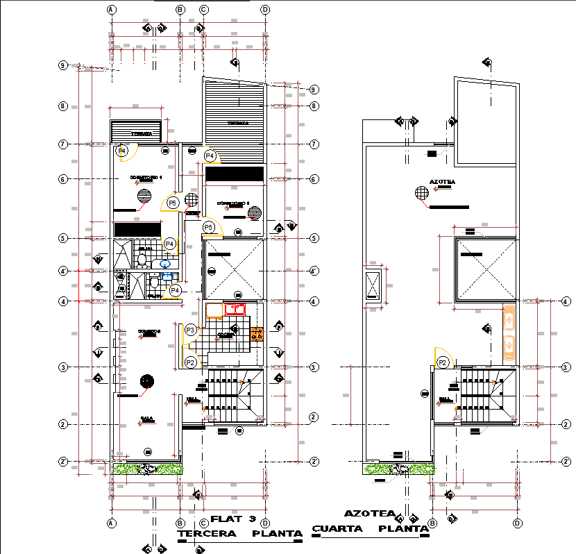 Modern Duplex Home Design DWG with Detailed Plans and Sections