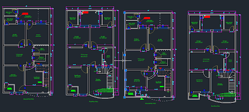 Modern Duplex House Detail Plan with Complete Architectural Layouts