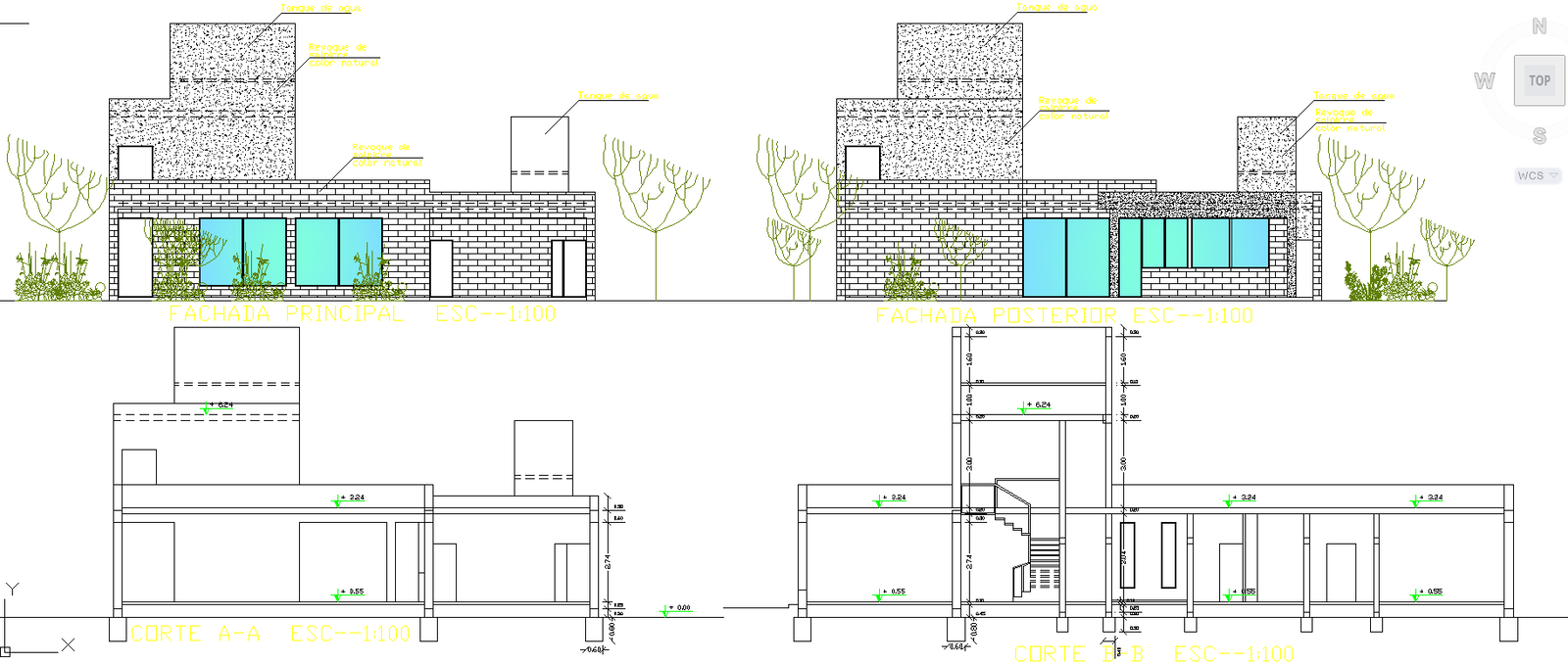 Modern house detail DWG with 5 BHK plans sections elevation and layout