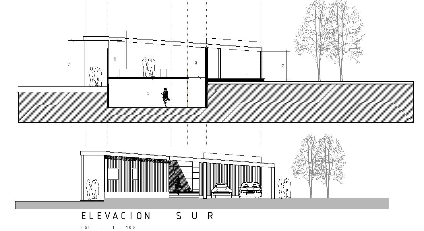 Modern House Detail DWG with Floor Plan Elevations and Interior Layout