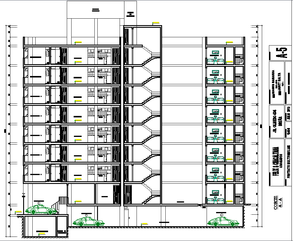 Modern Multifamily Home Layout with Apartment Floor Plans DWG File