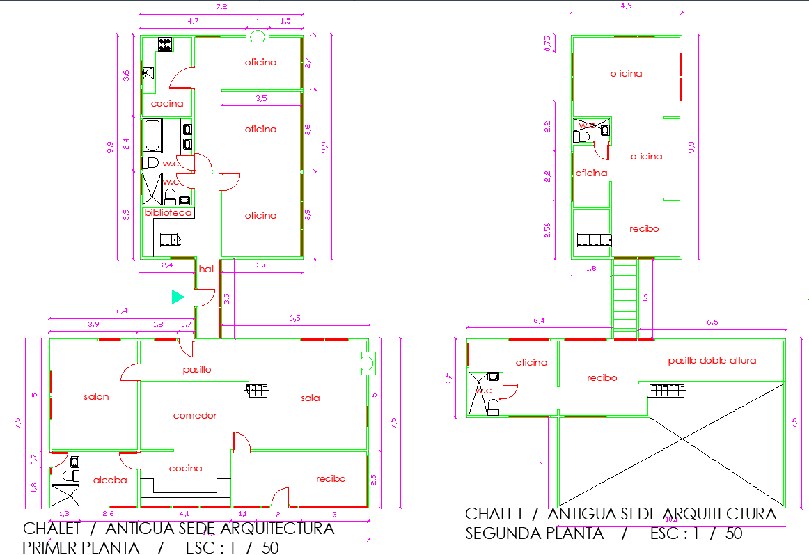 Modern Office Project Detail DWG with Plan and Elevations 4.8m to 7.2m