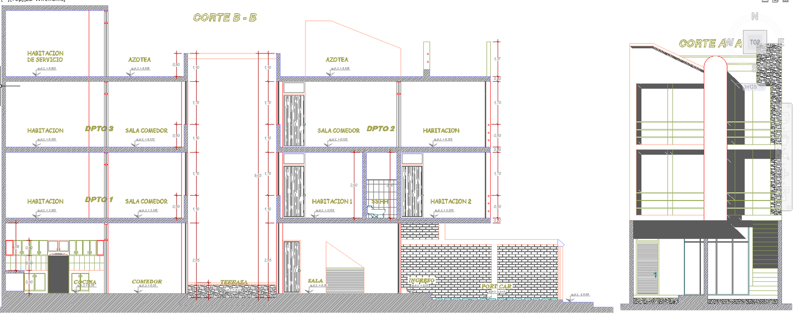 Modern Row House Design with Measured Plans and Interior Layouts