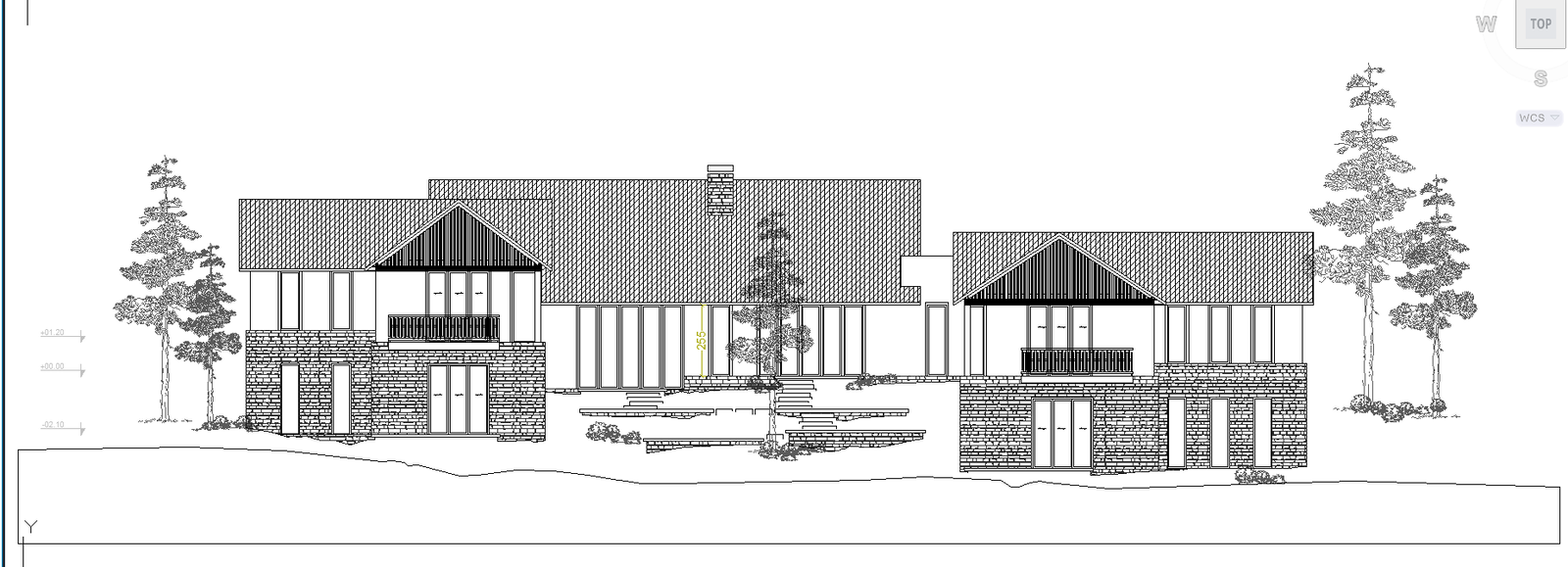 Multi family house design DWG with layout plans and elevations