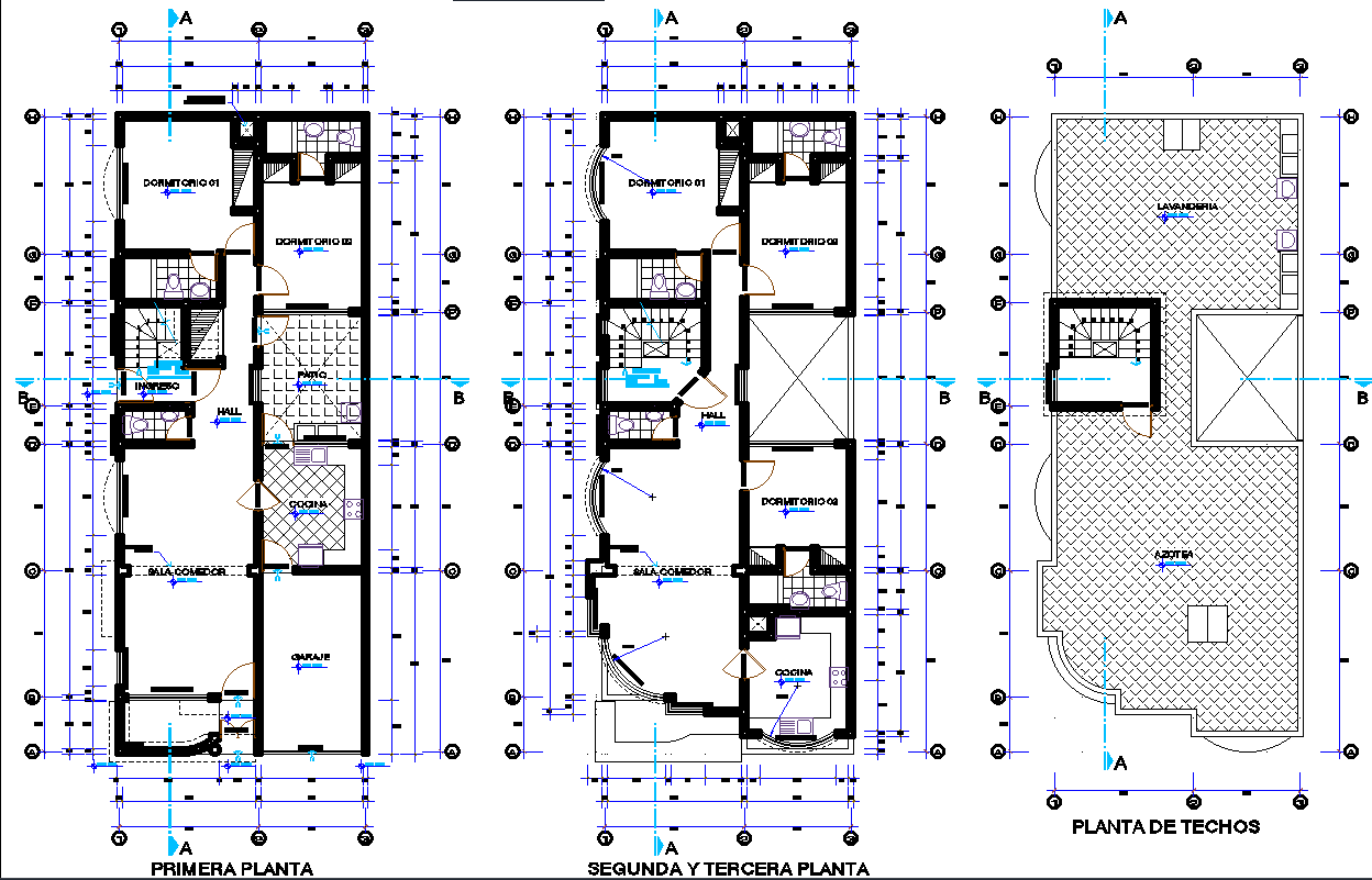 Multi Family House Plan with 12m Elevation and 4.2m Room Layout Design