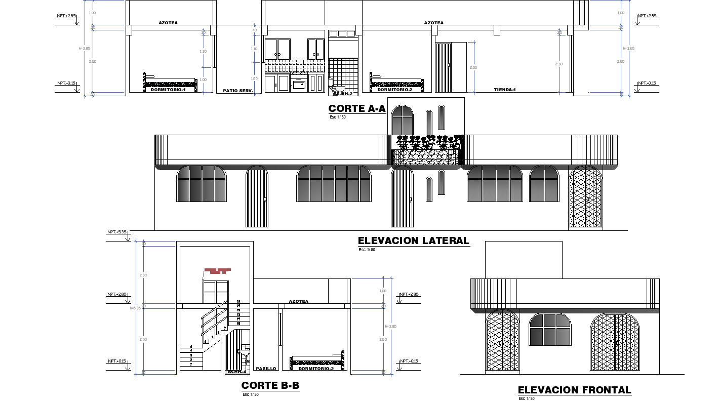 Simple Home Detail DWG with 4.5m Room Layout and Modern Furniture Plan