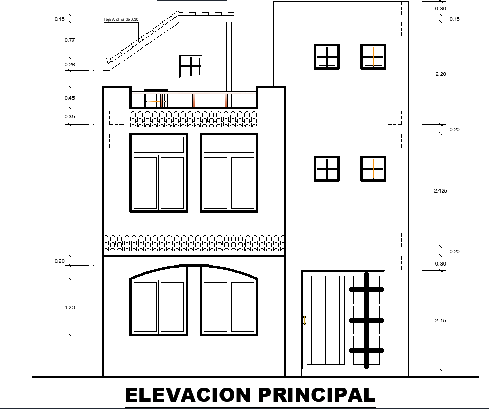 Simple House Design DWG with 12m Floor and 4.5m Modern Interior Plan
