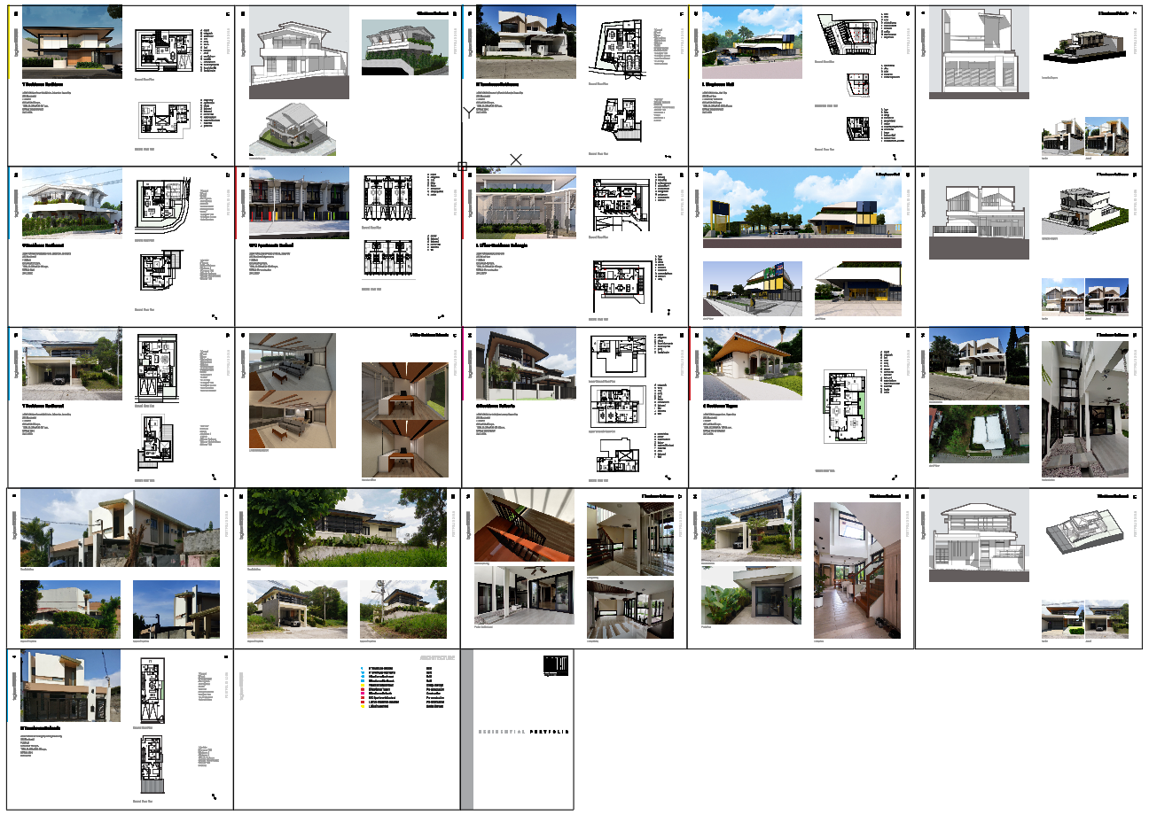 Architectural Bungalow Drawing With Floor Plan Elevation Sections