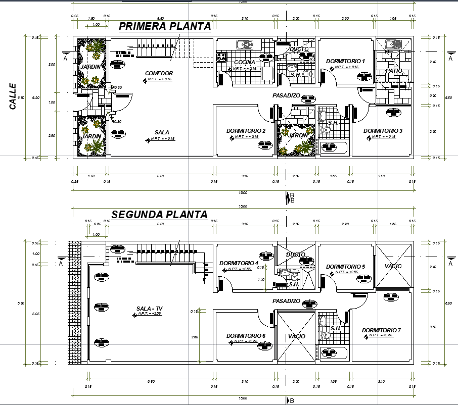 Bungalows Design DWG with Floor Plans Elevations Sections and Layouts
