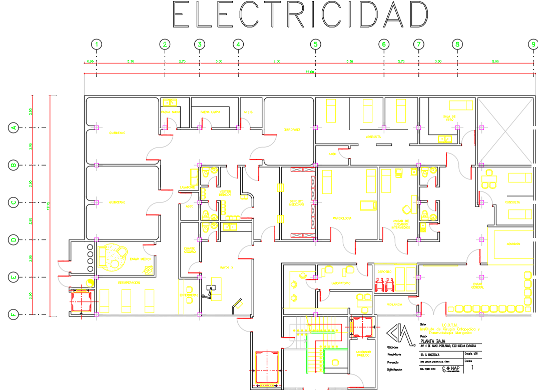 Clinic design plan DWG with complete floor layouts and room details