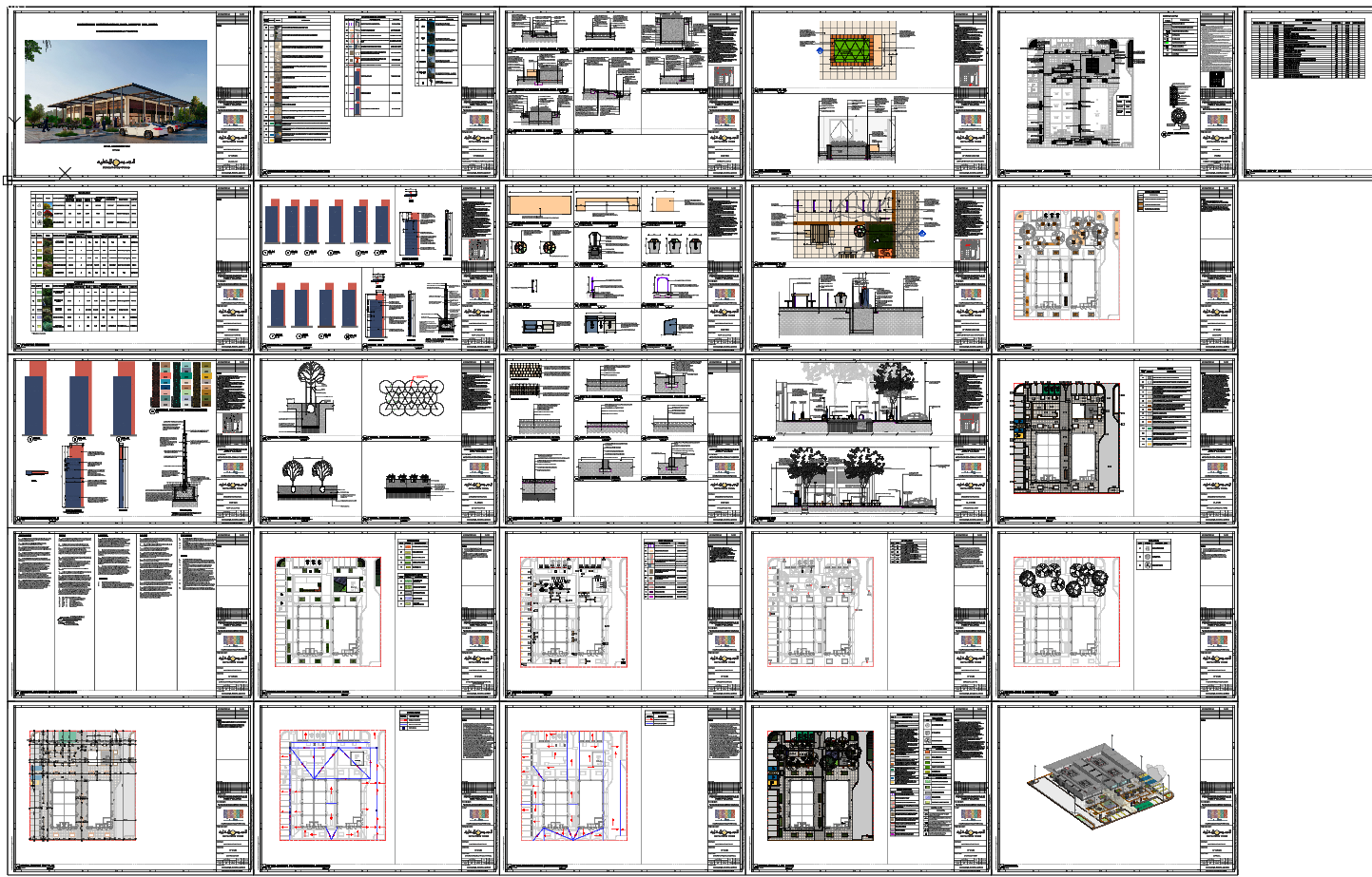 Community Center Landscape Layout DWG with Seating and Lighting