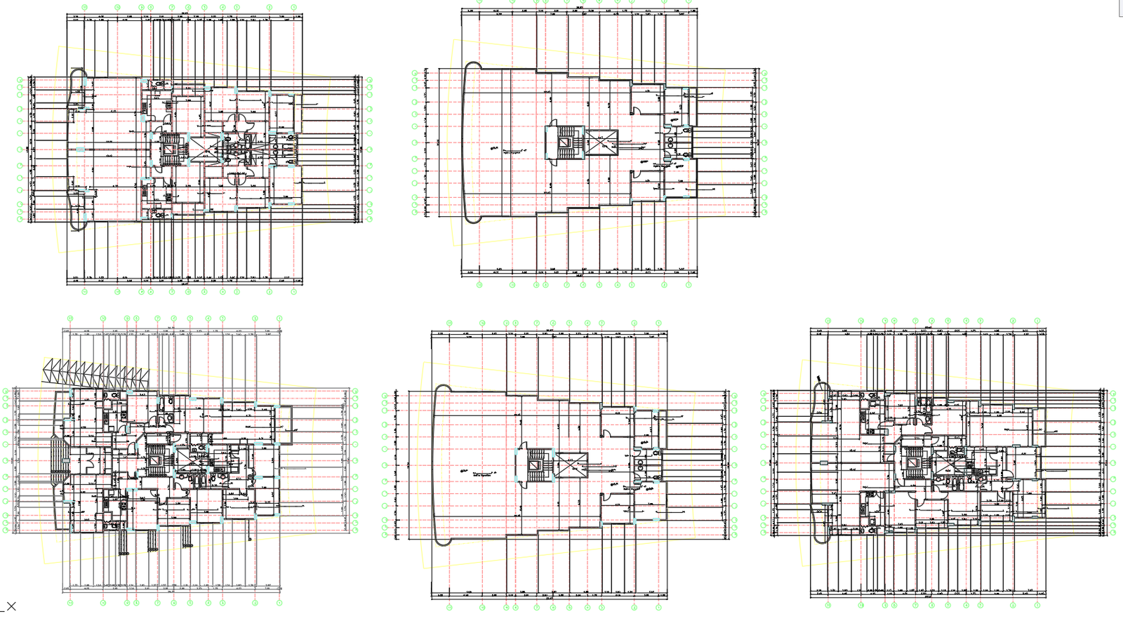 Residential Multi-Floor AutoCAD DWG with Beam and Slab Grid Layout