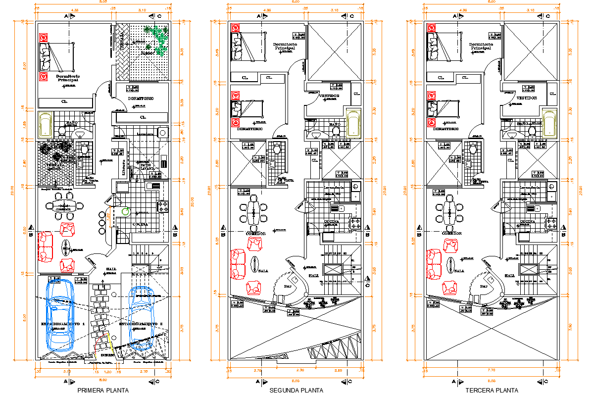 House Design Plan Floor Layouts Sections Elevations and Site Map