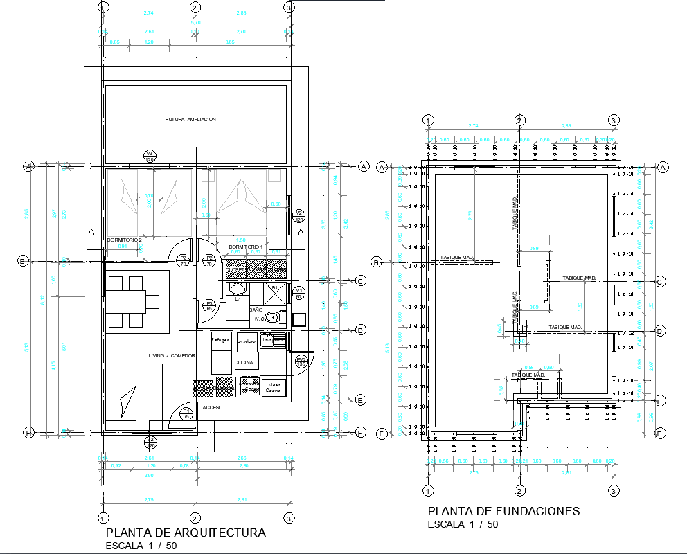 Modern Family House Project Detail with Full Grid Layout DWG Design