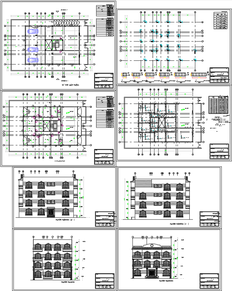 Multi-Unit Residential Apartment AutoCAD DWG with Plans and Elevations