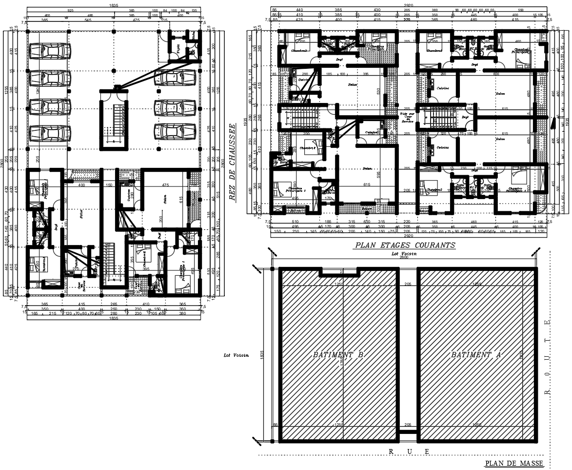 Multi-Unit Residential Apartment AutoCAD DWG with Stilt Parking Plan