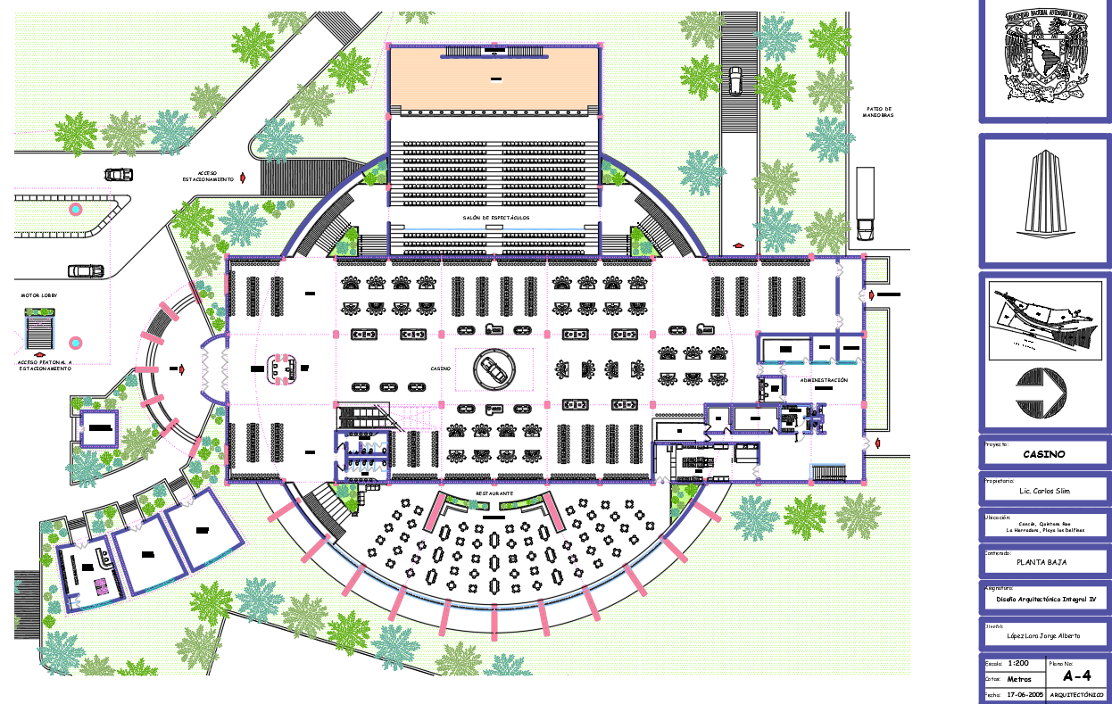 Multiplex theatre design DWG with auditorium and seating layout