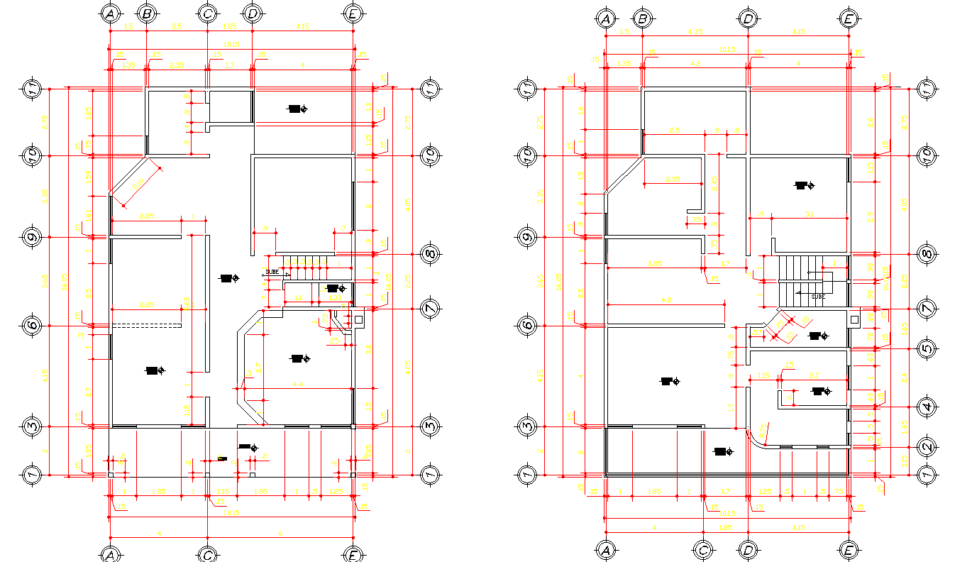 Simple Family House DWG with 8m by 12m Layout and Full Interior Plan